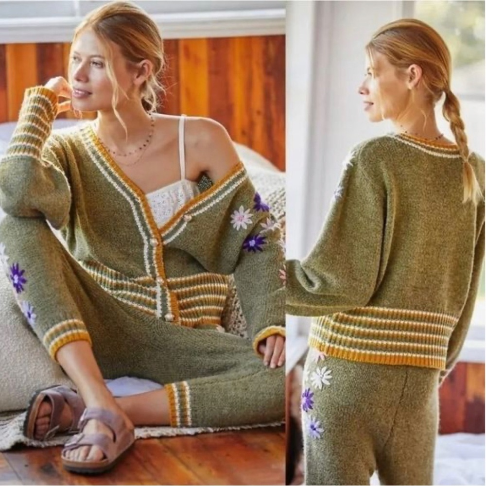 Anthropologie X Raga Floral embroidered sweater.​​